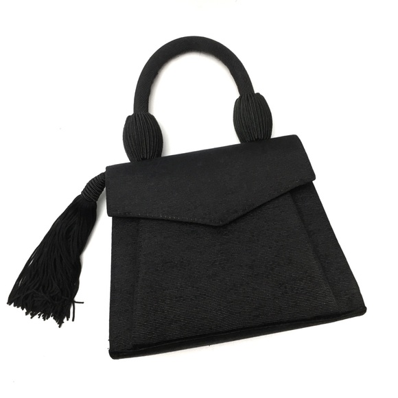 Vintage Handbags - Trapezoid Tassel Top Handle Mini Crossbody Purse